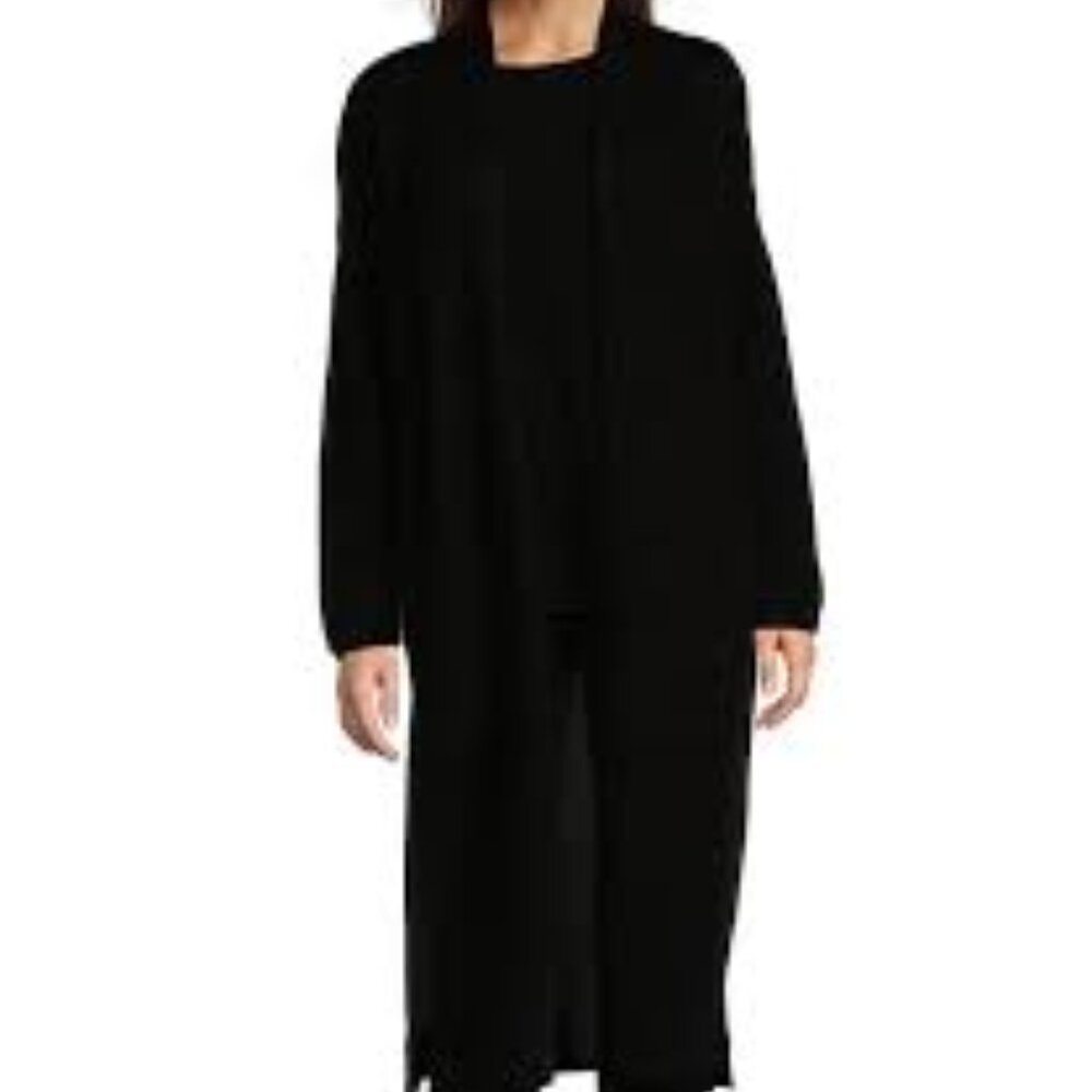 NWT Van Winkle & CO. Black Luxury Cashmere Shawl Collar Coordinating Duster